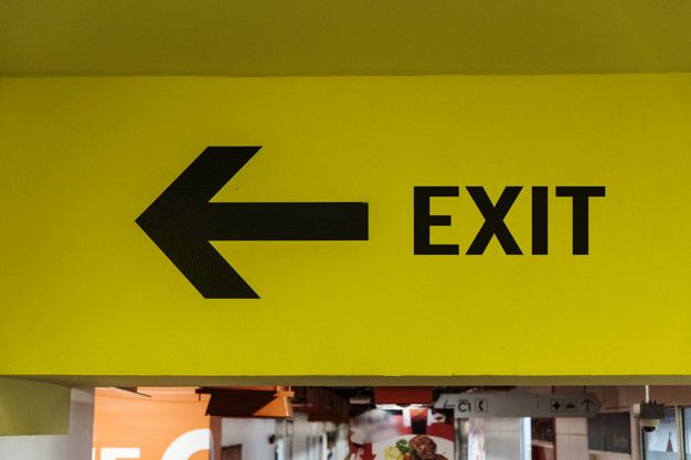 Exit sign board Free Photo